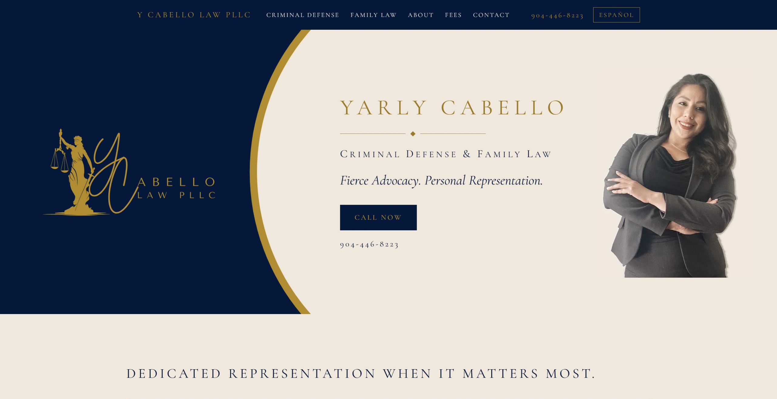 Y Cabello Law website screenshot
